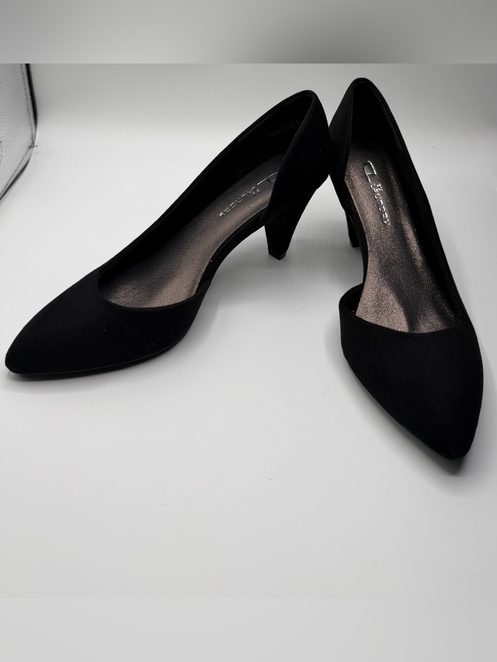 CL by Laundry Women's Black Pointed-Toe Mid Heels